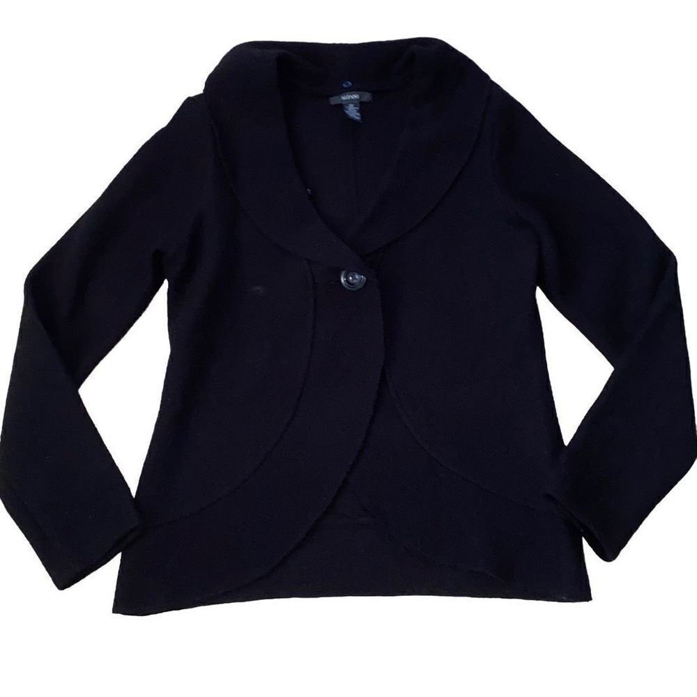 Alfani Merino Wool Wrap Blazer Jacket Contemporary MCM Black XS